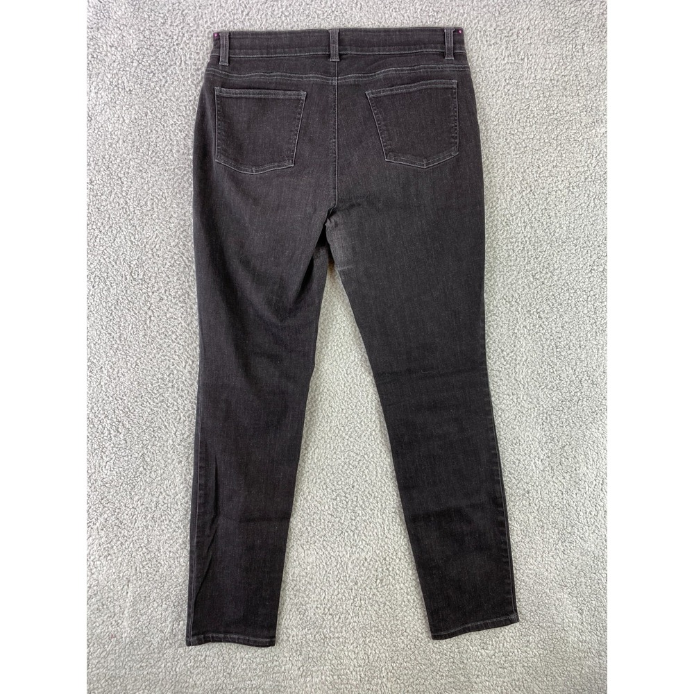 Eileen Fisher Jeans Women's 10 Black Organic Cotton Blend Stretch Straight USA